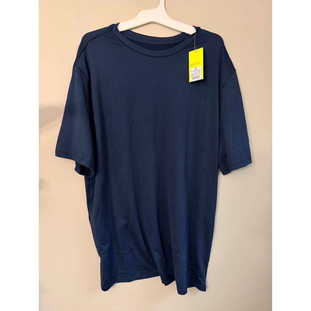 All in Motion SS Relaxed Tee Mens Size M Navy Blue Performance Shirt NWT